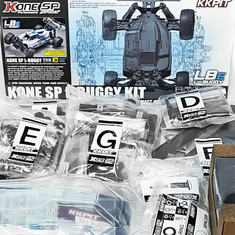 KKPIT 1:8 Elektryczny Buggy Terenowy KONE SP LBE L-BUGGY z Rozstawem Osi 330 mm, Elektryczny Model Zdalnie Sterowany, 4WD, Wysokowydajny Podwozie Buggy