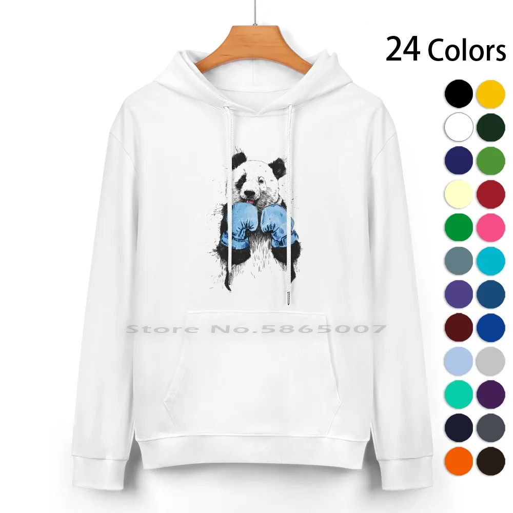 The Winner Pure Cotton Hoodie Sweater 24 Colors Animal Sport Boxing Gloves Humor Funny Cute Bear Balazs Solti Illustration