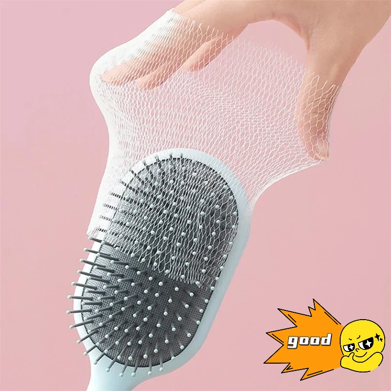 50Pcs Air Cushion Comb Cleaning Net Cover Hair Brush Comb Airbag Pet Combs Net Paper Brush Cleaning Pad Comb Protection Net