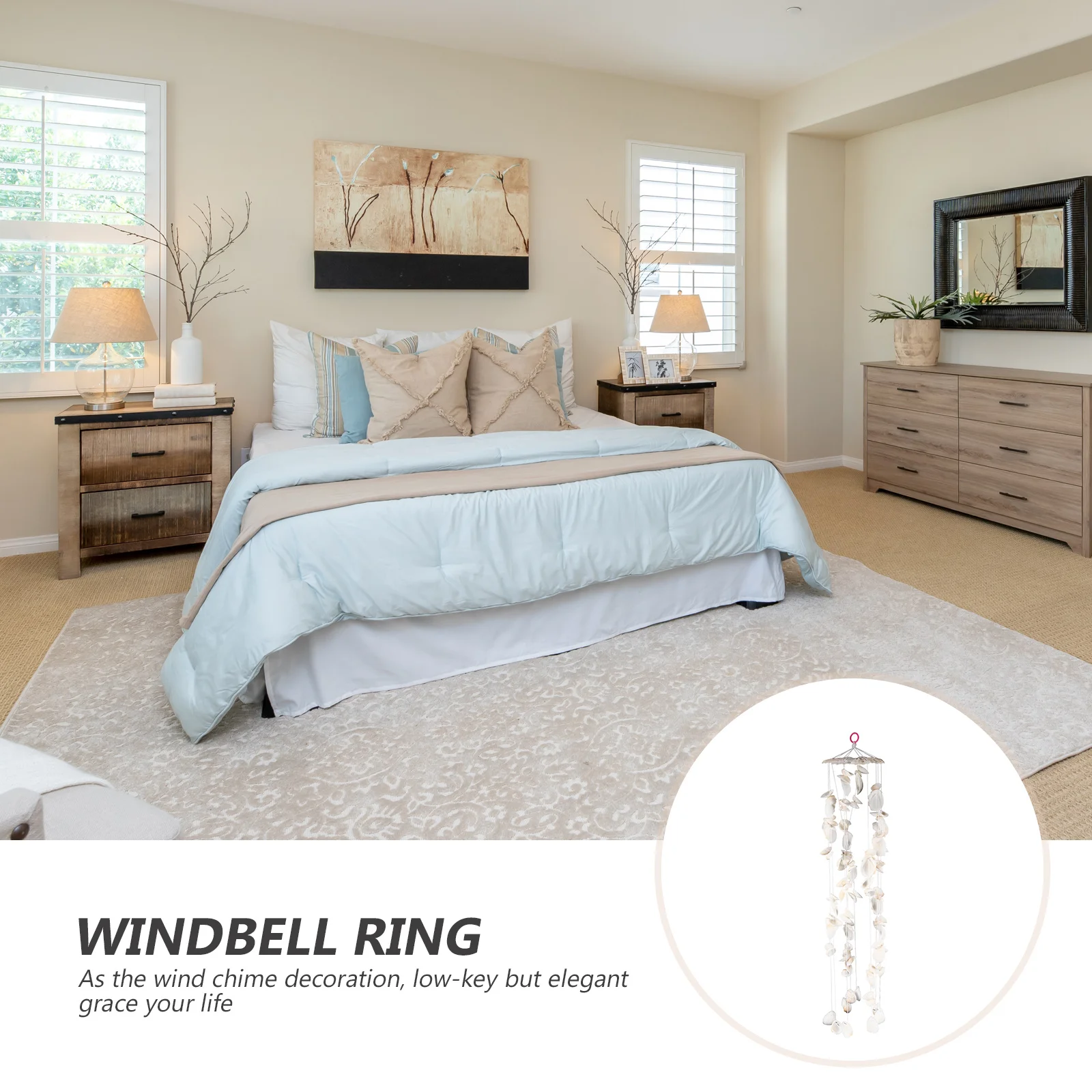 

Shell Wind Chime Natural Seashell Hanging Ornament For Home Garden Beach Decor Window Wind Bell Indoor Outdoor Relaxation