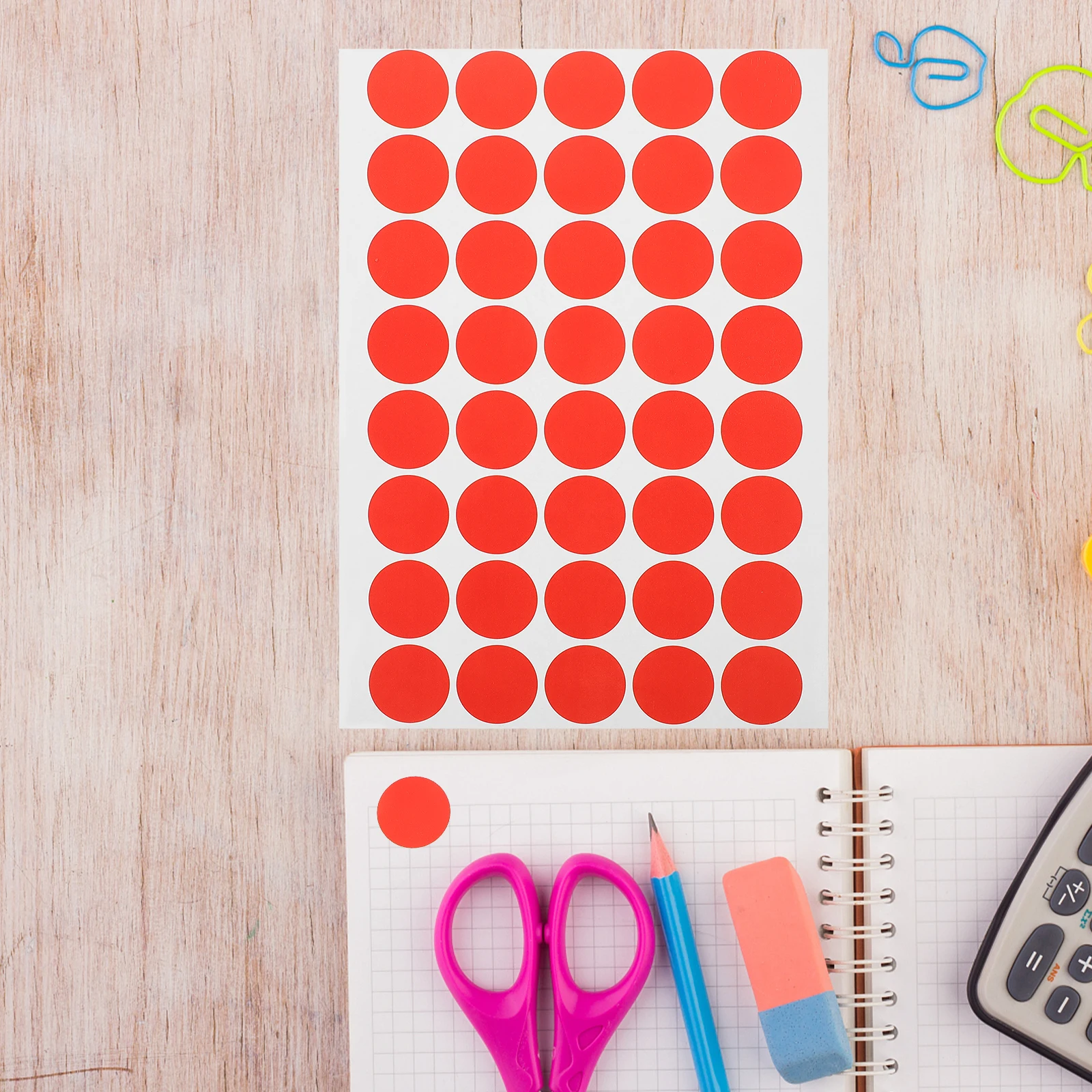 

10PCS Colored Stickers Self Adhesive No Colored Sticky Dot Residue 25mm Round Dot Labels for Home School Office