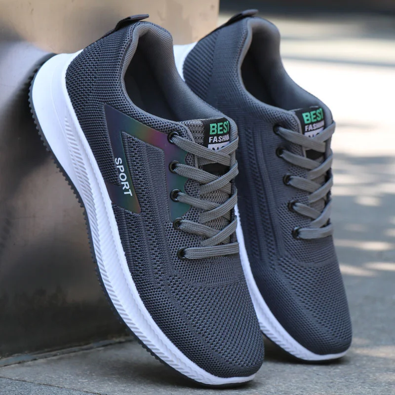 

Men's Shoes Sneakers White New Men's Fashion Sneakers Flat Casual Men Shoes Mesh Breathable Footwear Lace-up Sports Shoes Tenni
