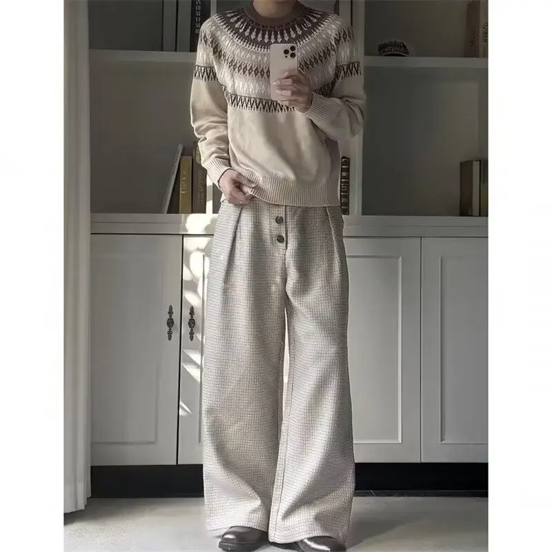 

Мужские повседневные брюки American Sle Cleanfit Wide Leg, новинка 2026 года, в гонконгском ретро-стиле, универсальные, для пар, для отдыха и поездок на работу