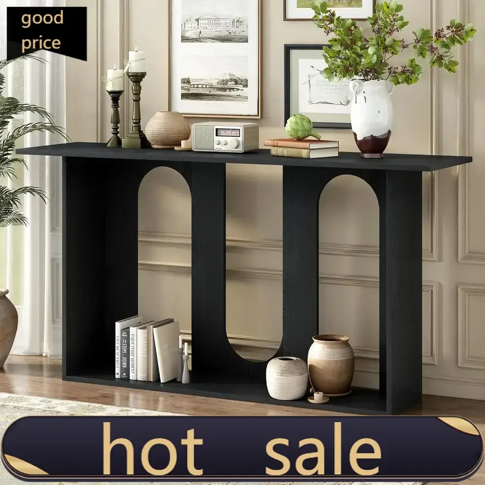 

Activity priceLimited-time promotionPopularBlack 60 Entryway Console Table with Open Shelves, Living Room Hallway Sofa Side Tabl