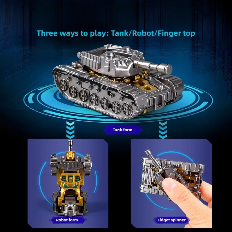 Wandelbare Roboter Tank Fidget Spinner Fingertip Kreisel Spitze EDC Lindern Stress Relief Spielzeug Für Kinder ADHS Kinder Geschenk