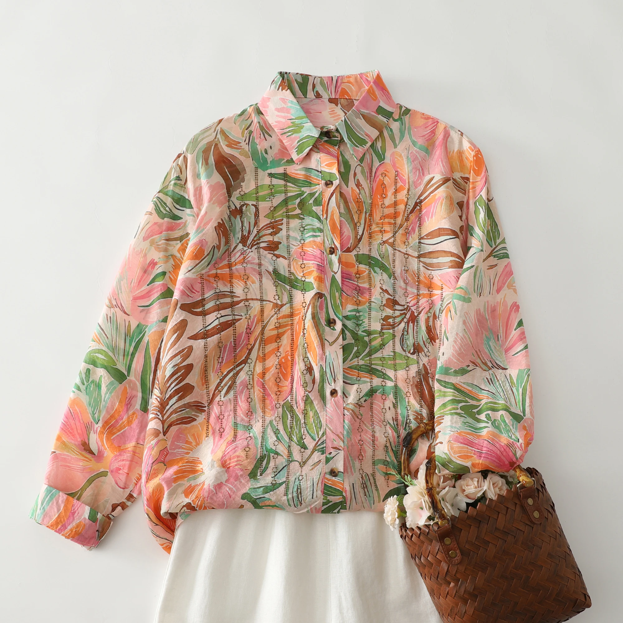 

Свободная женская блузка в стиле оверсайз для весны и осени, новая, модная, с длинным рукавом, омолаживающая, в стиле кэжуал