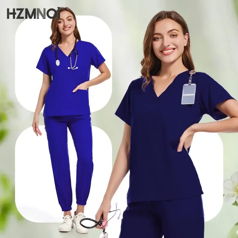 Multicolor Beautician Workwear Solid Color Lab Work Clothes Medical Nursing Uniforms Clinic Scrubs Sets Nurse Uniforms Wholesale