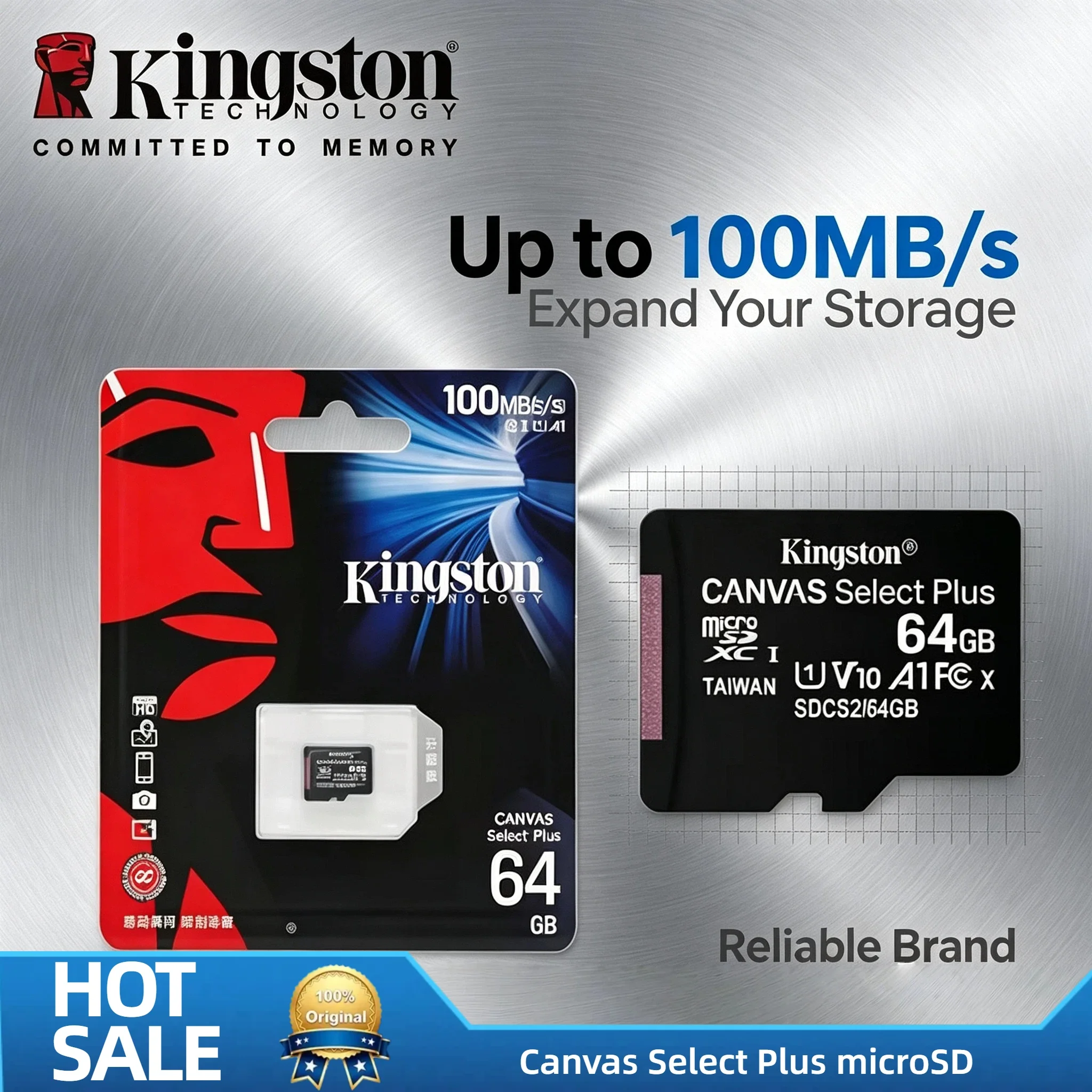 Kingston Original 64GB 128GB 256GB 512GB MicroSD TF Card A1 V10 Flash Memory Card for Phone Tablet Switch Gaming Device