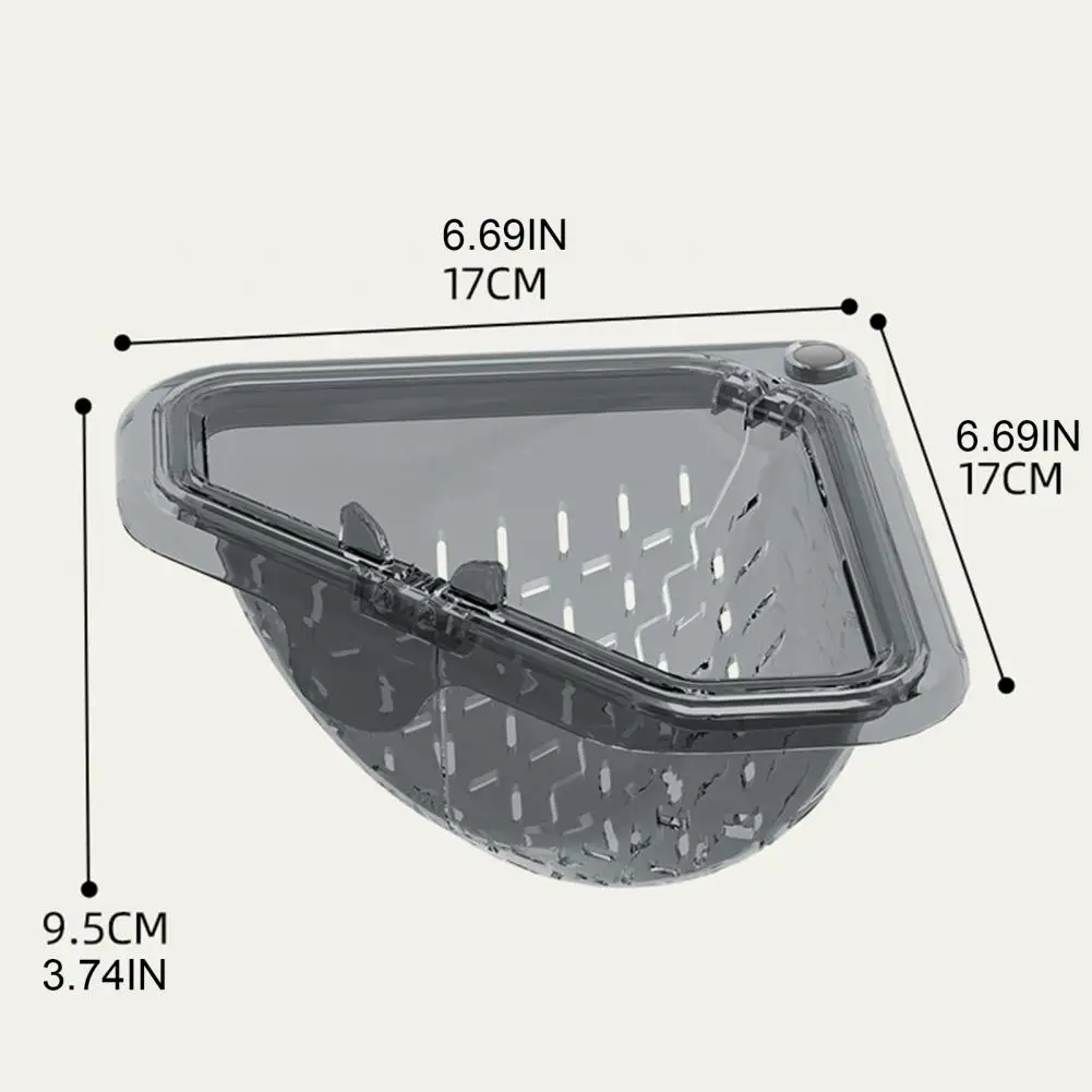 Easy Clean Sink Strainer Corner Sink Strainer Magnetic Triangle Drain Basket Sink Strainer Corner Food Scraps Catcher for Fruits