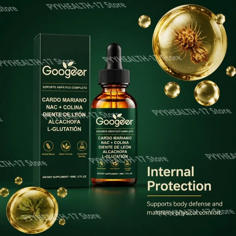 Liver Support Drops Multi-Herb Complex with Milk Thistle NAC + Choline, Dandelion & Artichoke Plus L-Glutathione for adult 60 ML