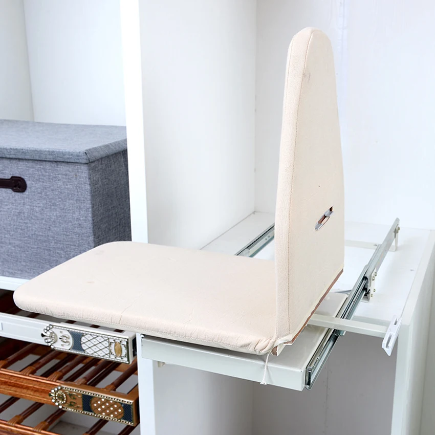 Wardrobe Push-pull Folding Ironing Board Rotatable/Stretchable /Washable In-cabinet Mute Damping Hidden Hardware Accessories