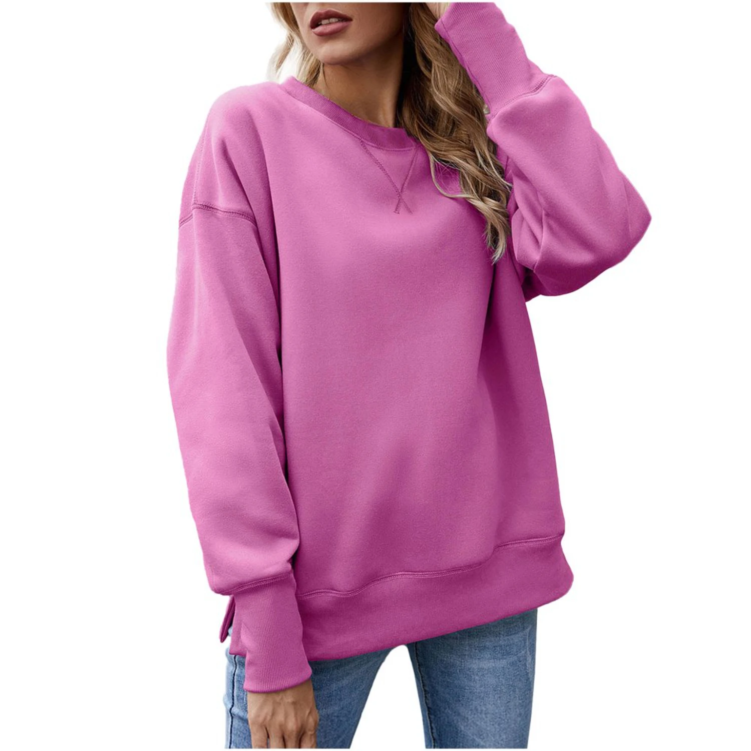 Women's Fall Fleece Sweatshirt Clearance - Plush Pullover Sweater