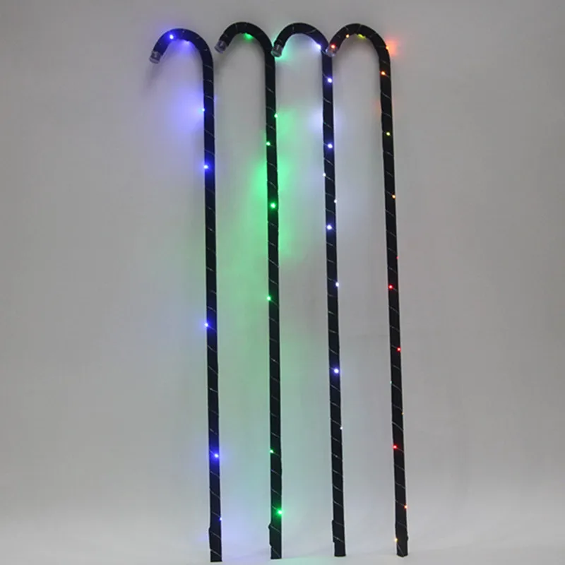 Party Stage Performance Decoration Props LED Jazz Cane Belly Dance Crutches Grand Event Accessories For Kids Adult 10 Pcs