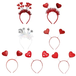 Love Heart Headband Valentines Day Sequins Head Bopper Headbands Holiday Wedding Party Hair Accessories for Women