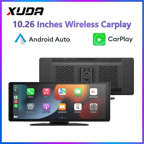 XUDA Universal 10.26 인치 차량용 라디오 멀티미디어 WIFI 비디오 플레이어 Apple 또는 Android MP5 플레이어 용 무선 Carplay 및 Android Auto