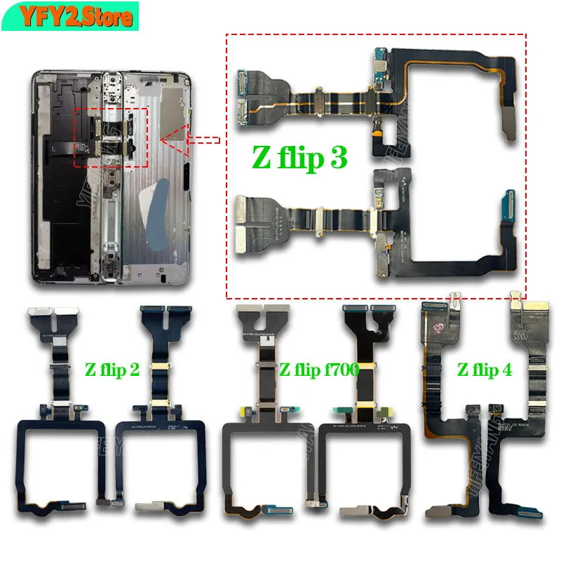 

Original Spin Axis Rotating Spindle Hinge LCD Connection Flex Cable For Samsung Galaxy Z Flip 1 2 3 4 5 f700 f707 f711 f721 f731