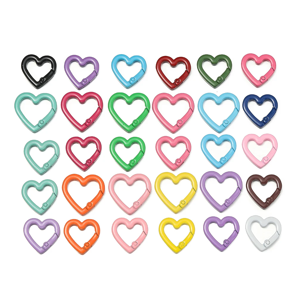 5 шт./лот, пружинная застежка в форме сердца, открывающийся карабин в форме любви, брелок, зажимы, крючок, цепочка для собаки, сделай сам, ювелирные пряжки, разъем