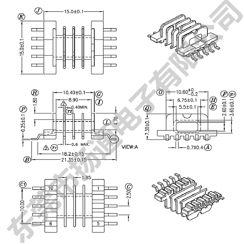 High-Frequency EFD15 core and smd bobbin H 5+5PIN 20sets/lot