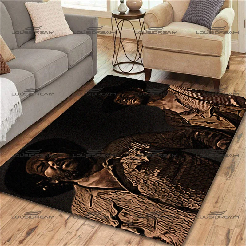 Square Flannel Character Art Carpet Bud Spencer & Terence Hill Decorative Rugs Modern Home Living Room Floor Mats Bedroom Carpet