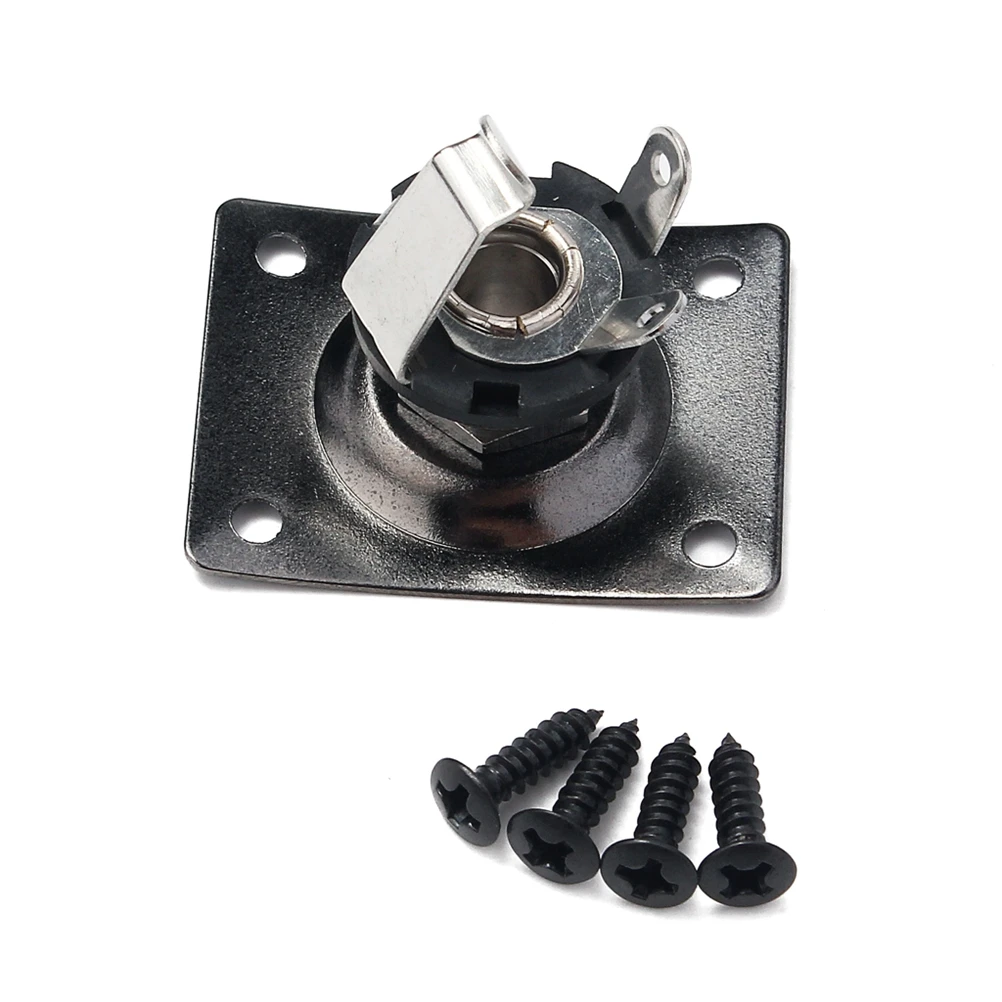 

Black Socket Plate 1/4 Inch Input Guitar Input Jack Output Electric Bass Instrument Guitar Jack Socket Parts Accessories