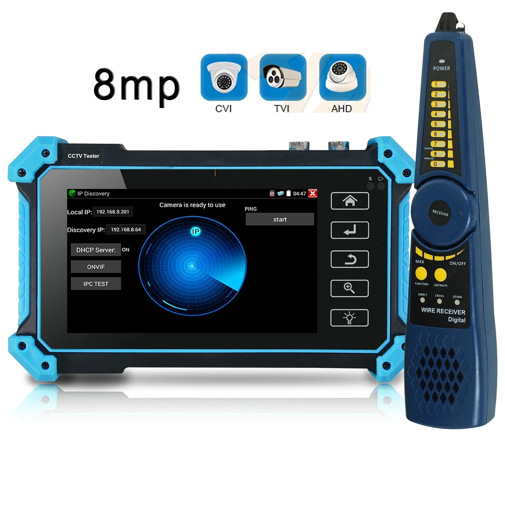 IPC-5200 Plus Full HD 8MP Cvi Tvi Ahd Cvbs Monitor Camera IP Discovery 5.4inch IPS Touch Screen PTZ Control CCTV Tester WANGLU