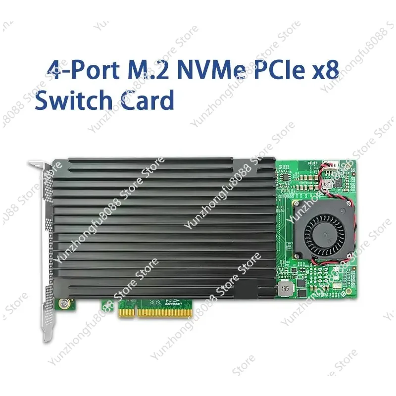 محول 4 M.2 NVMe SSD PCIe X8 مع PLX PEX8724 PCI Express 3.0 X8 يتحول إلى 4 منافذ بطاقة محول M.2 --- STC PE382-4I