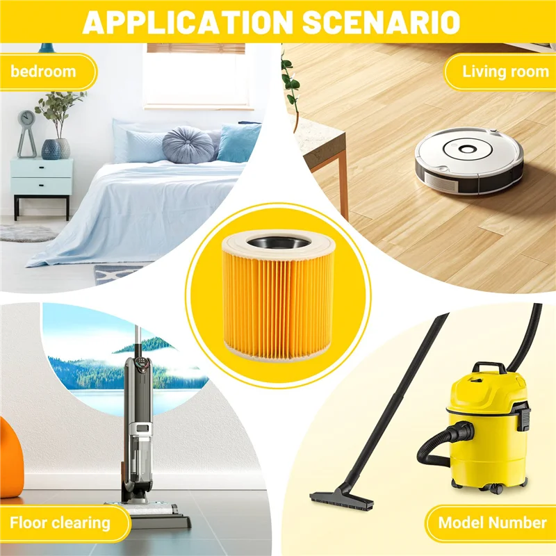 -A94Z Replacement Air Dust Filters Bags For Karcher Vacuum Cleaners Parts Cartridge Hepa Filter Wd2 Wd3 Mv2 Mv3 #4