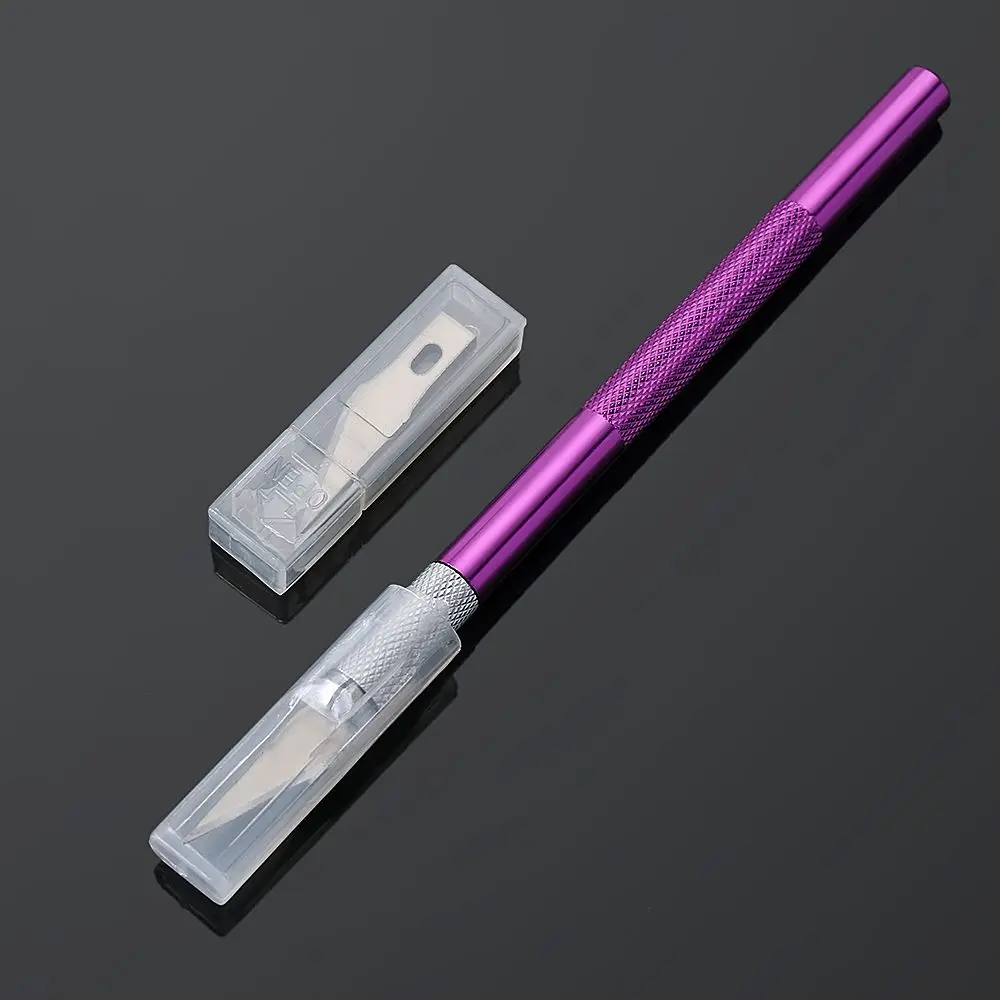 Cake Craft Carving Engraving Cutter with 6pcs Blade Pastry Tools Non-slip Knife Metal Scalpel