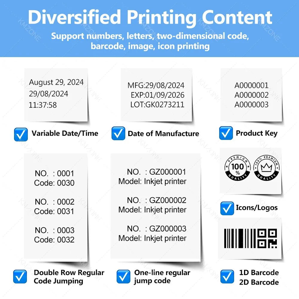 Imagem -03 - Mini Portátil Inkjet Printer qr Bar Batch Code Data do Texto Número Logotipo Data de Expiração Handheld Inkjet Print Machine 12.7 mm