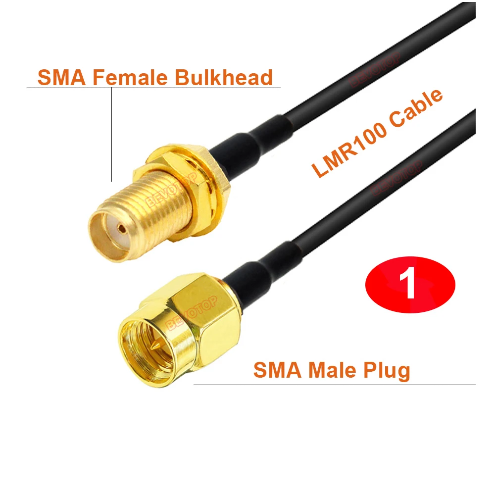 1PCS 5CM~20M LMR100 Cable SMA/RP-SMA Male to Female Connector 50 Ohm LMR-100 RF Coaxia Pigtail WIFI Antenna Extension Jumper