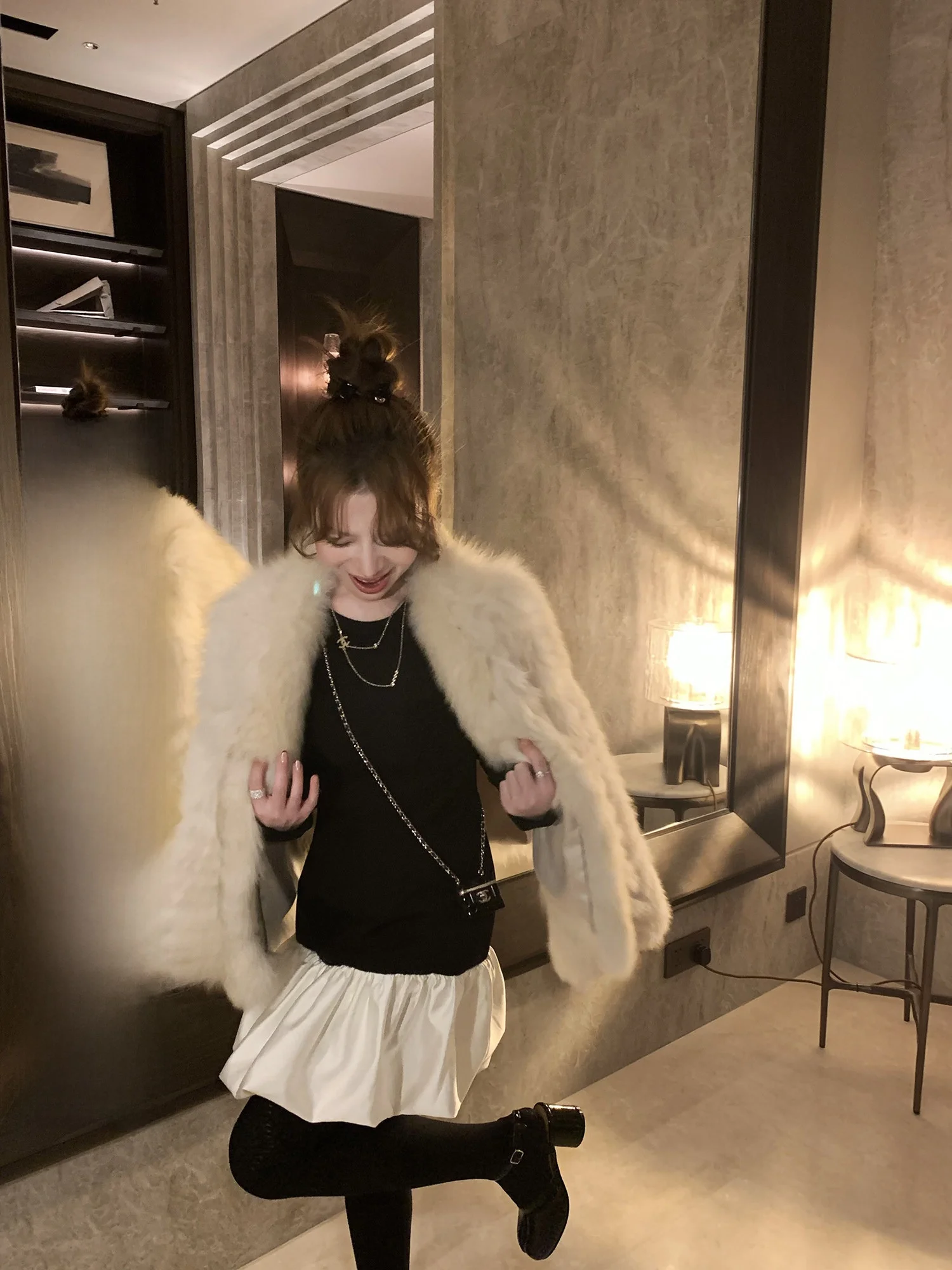 

Cloud Blossom Envelope Silken A-Line Midi Dr Long Sve Women's Faion Commute Polyester Spandex Blend Daily Wear