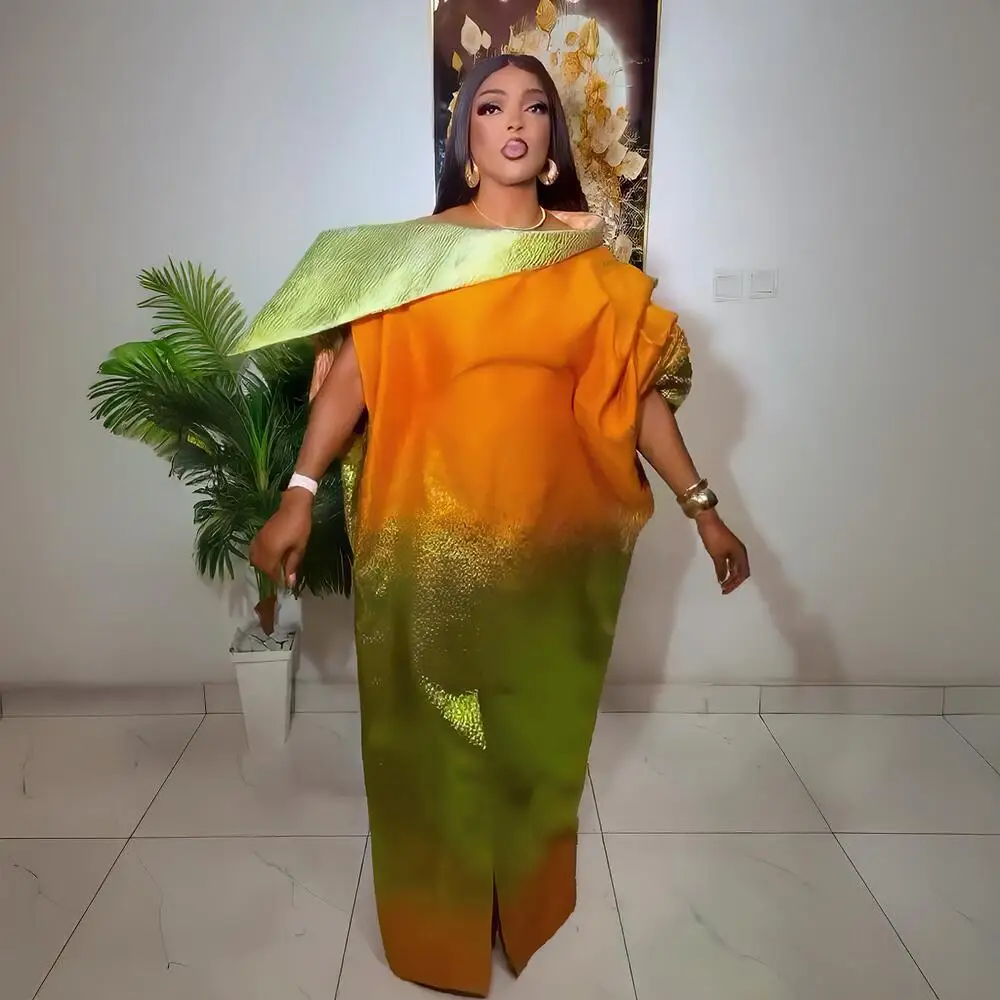 luxury-exquisite-fabric-nigerian-women's-boubou-dress-with-headscarf-traditional-african-clothing-for-women