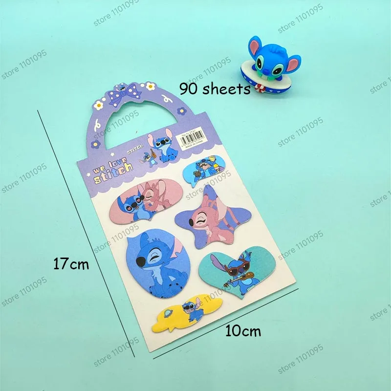 3pcs/lot Disney Bow Stitch Memo Pad Sticky Notes Kawaii  Stationery Notepad Scrapbooking  Post Office School Supplies Kids Gift