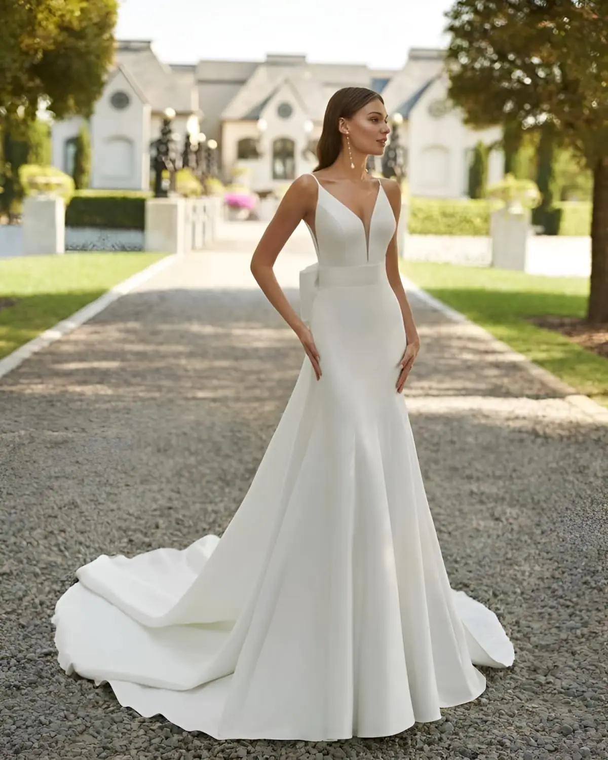 

Simple Satin Wedding Dresses for Bride Mermaid Spaghetti Straps Wedding Bridal Gowns