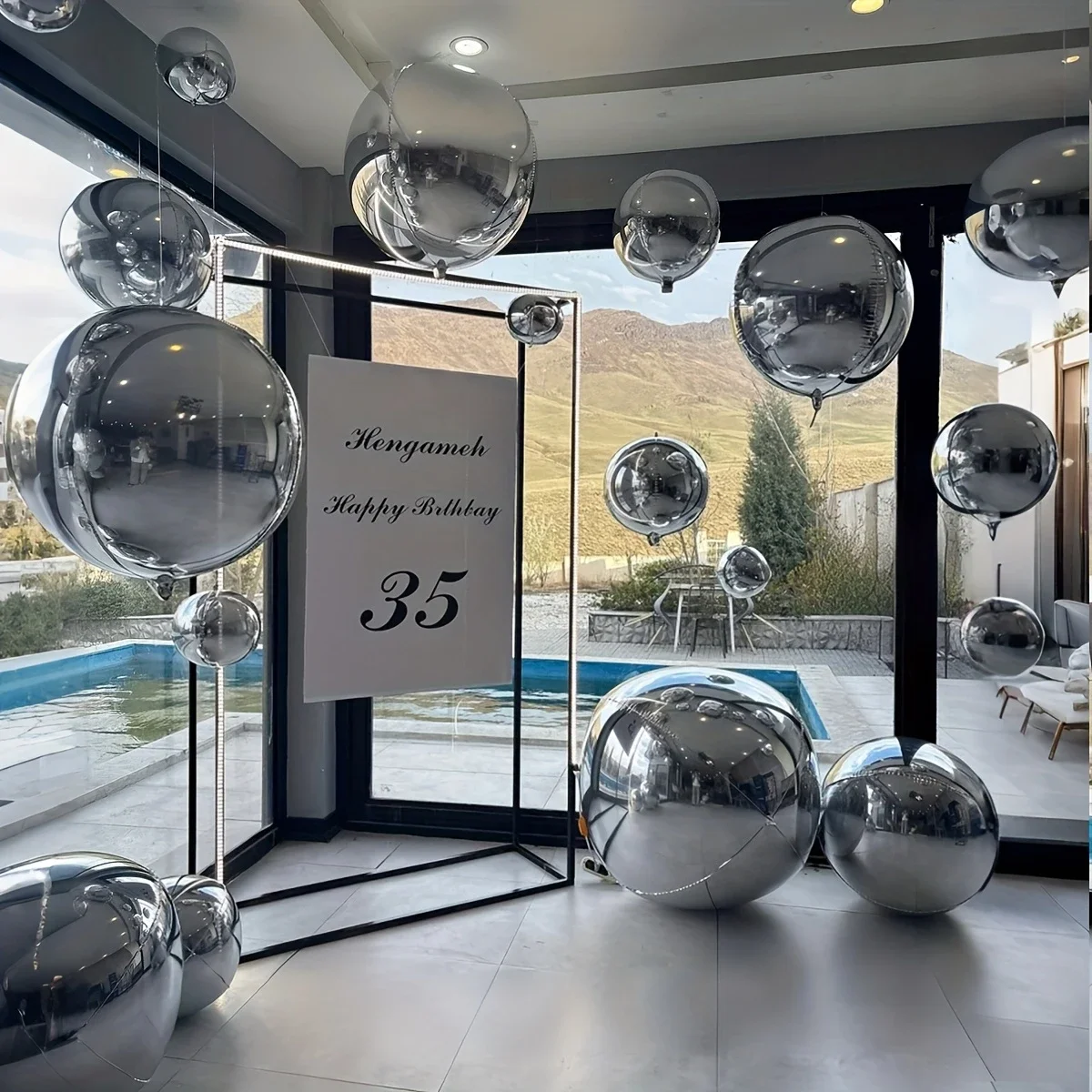 10–70 Zoll silberne runde Luftballons 4D großer Silber Gold Heliumballon DIY für Geburtstag Babyparty Hochzeit Brautparty Dekor Glob – Detail 7