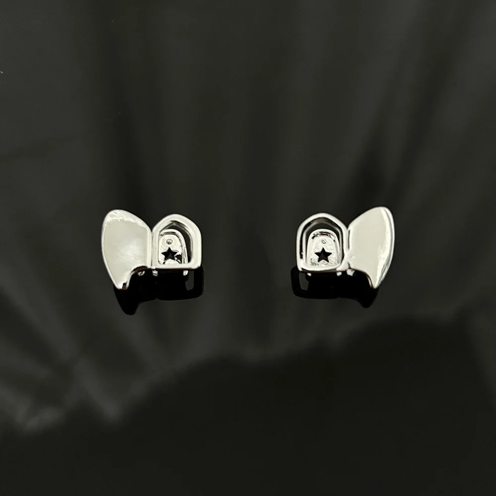 RACHELZ خمر 3 قطعة/المجموعة الجوف الأسنان Grillz الأنياب متماثل لامعة الأسنان قبعات للنساء الرجال المجوهرات هالوين هدية الكريسماس