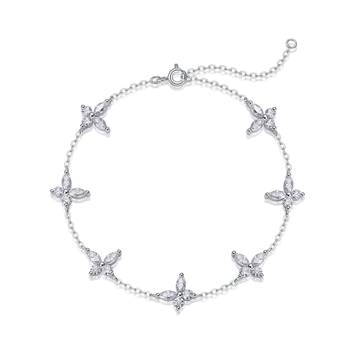 

Elegant Four-leaf Clover Moissanite Bracelet S925 Silver Romantic Sweet Luxury Daily Party Jewelry for Women Girlfriend