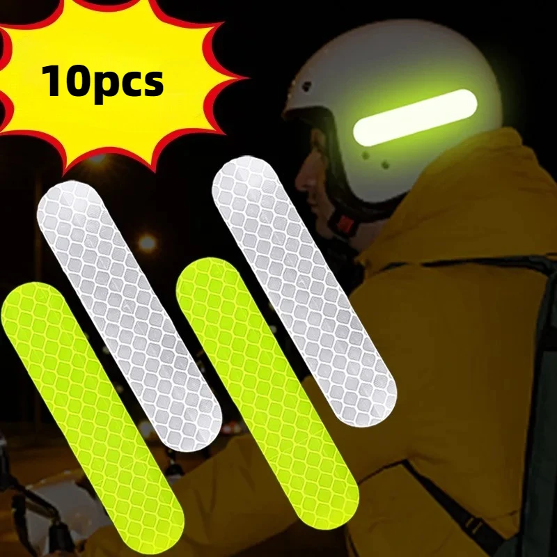 Night Safety Warning Reflective Stickers Anti-collision Waterproof Reflective Stripes Helmet Bike Reflective Stickers Glow Tape