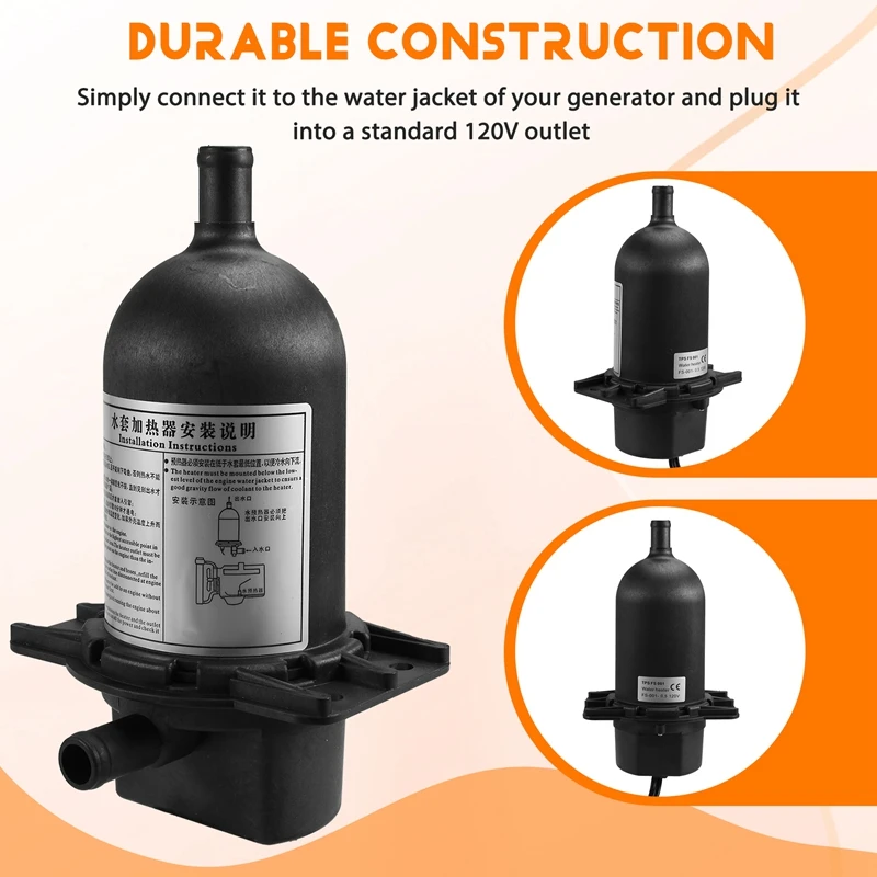 Pemanas Generator Diesel 500W 120V, Pemanas ruangan sirkulasi sendiri, termostat pemanas air, suku cadang jaket Diesel