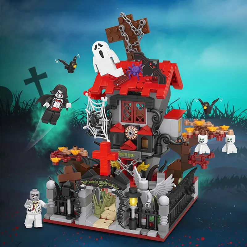 LOZ Mini Blocks Halloween Magic house Vampire Ghost DIY Assembly Building Block Toys For Xmas Gifts