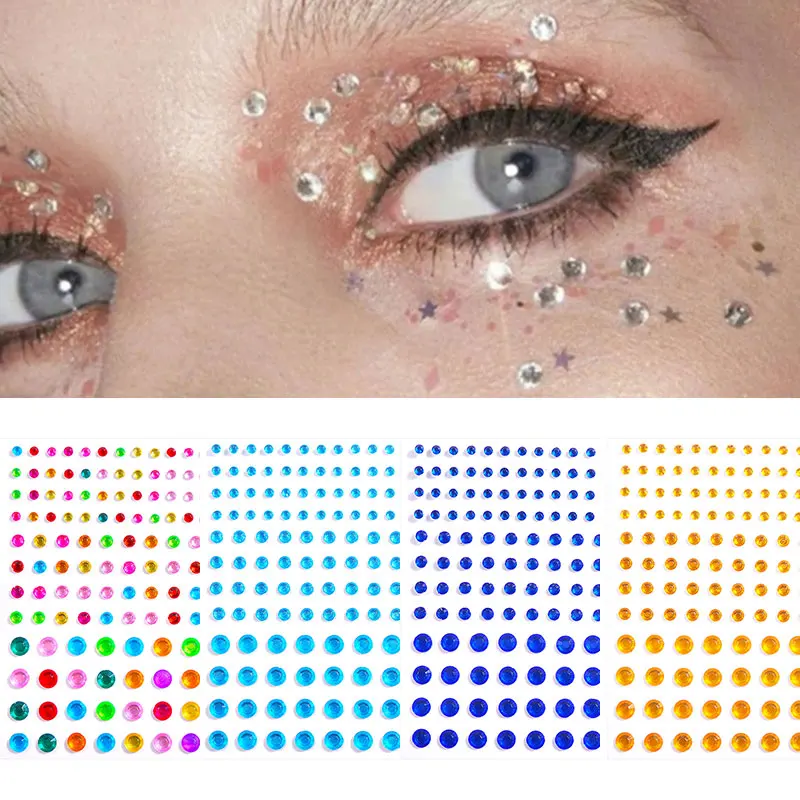 Face Jewels Diamond Makeup Art Eyeliner Glitter Face Jewelry Sticker Temporary Tattoo Party Bady Makeup Tools Rhinestones