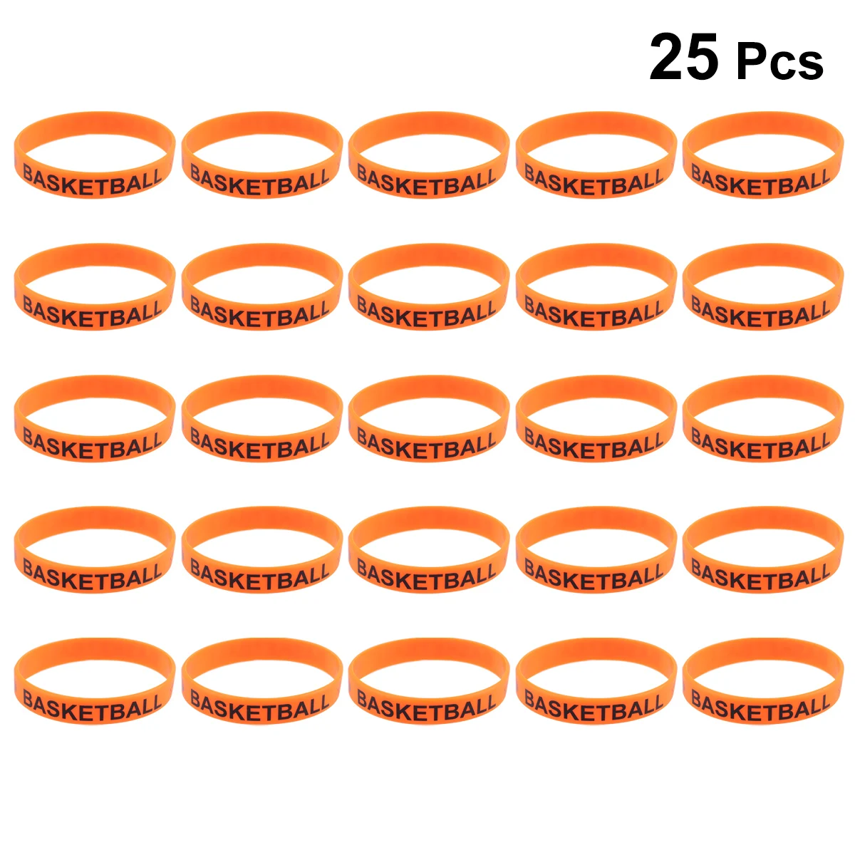 

25Pcs Silicone Party Bracelet with Basketball Print Unisex Wristband for Carnival Birthday Festival Wear Resistant Soft Flexible