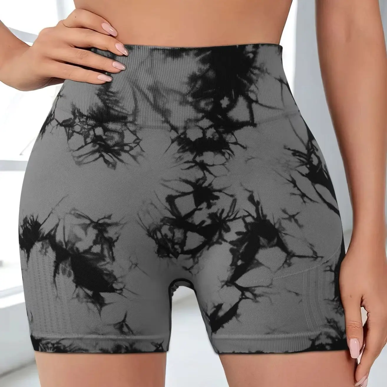 

Tie Dye Yoga Shorts Marble Gym Shorts Women Push Up Sports Shorts Women Fitness Tights Breathable High Waist Booty Shorts