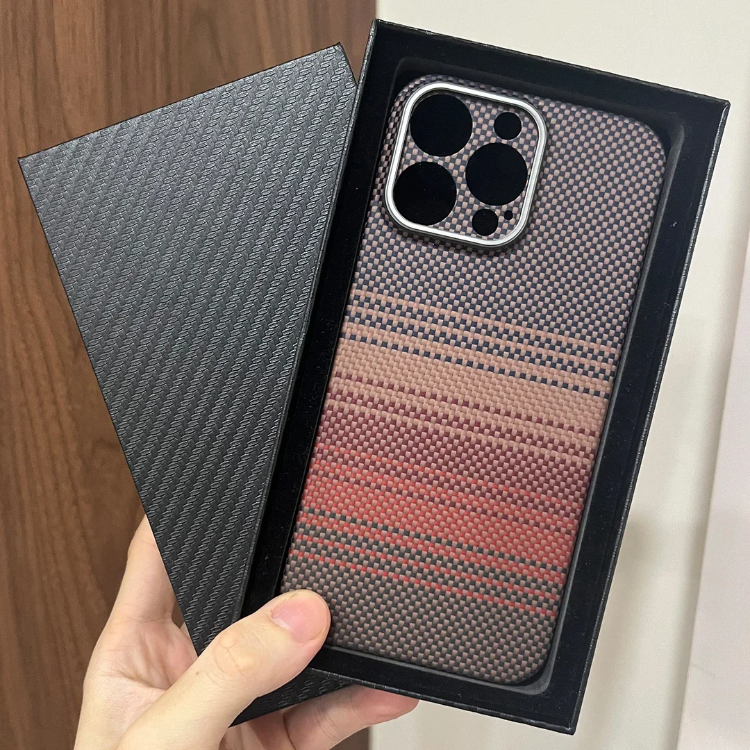 حافظة هاتف مغناطيسية من ألياف الكربون الأراميد 600D لهاتف Magsafe iphone 13 14 15 16 16e Pro Max 5G ProMax i14 i15 i16 256/512
