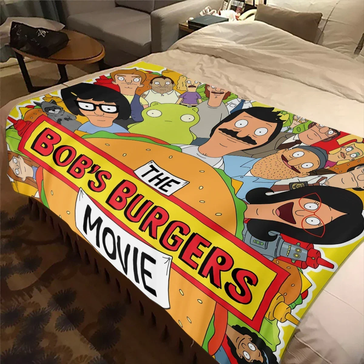 Cartoon Bobs Burgers Anime  Blanket Children's High Quality Flannel Soft and Comfortable Home Travel Blankets