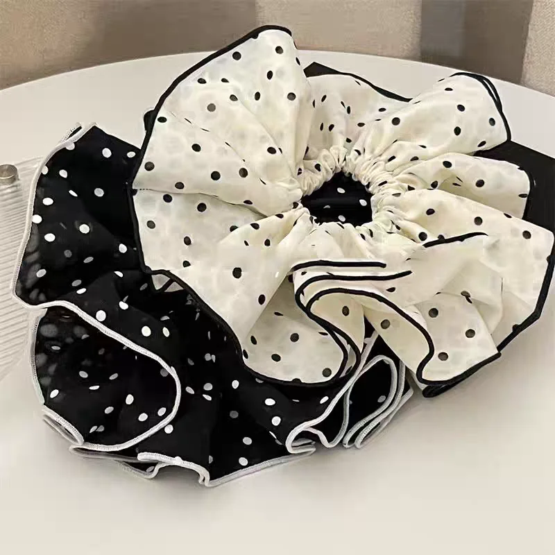 1 قطعة نوعية جيدة المتقدمة كبيرة خمر نقطة العلاقات الشعر للنساء الفتيات ذيل حصان حامل الشعر Scrunchy اكسسوارات