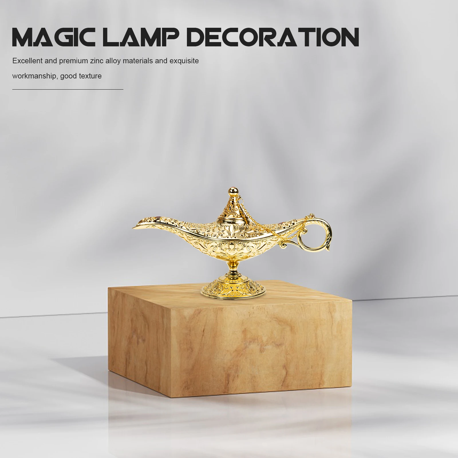 

Lamp Alloy 'S Desktop Lamp Decor Toys Carved Retro Desk Ornament Home Decor Mini Model