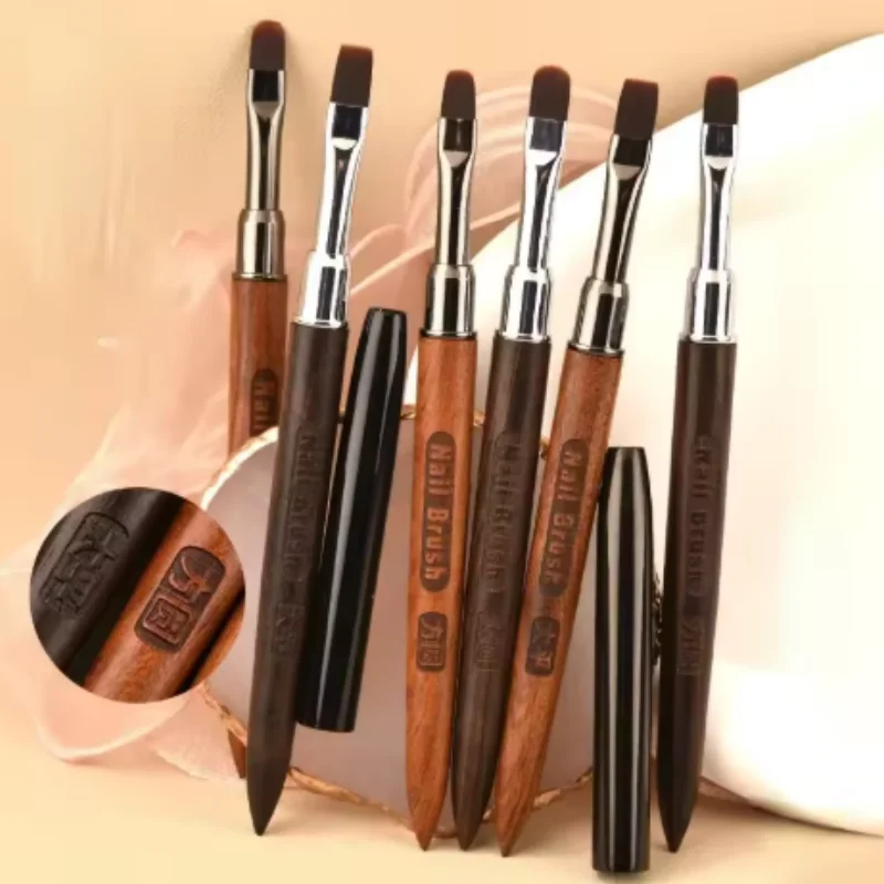 1/3pcs mix Sandalwood Nail Art Brush Phototherapy Pen Set Large Round Head Large Flat Head Square Circle Nail Extension Glue