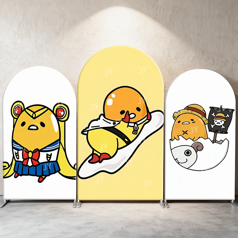 

Gudetama Cosplay Adventure Theme Arch Backdrop Cover Cute Cartoon Scene For Kids Birthday Baby Shower Photo Booth Background