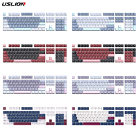 USLION 126 Keys Keycaps Three Color Mix Theme Cherry Profile English PBT Key Caps Set for Mechanical Keyboard